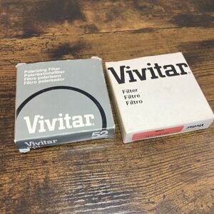 Vivitar 52mm Polarizing Filter + EMPTY Box/Case for Skylight Filter Lot of 2